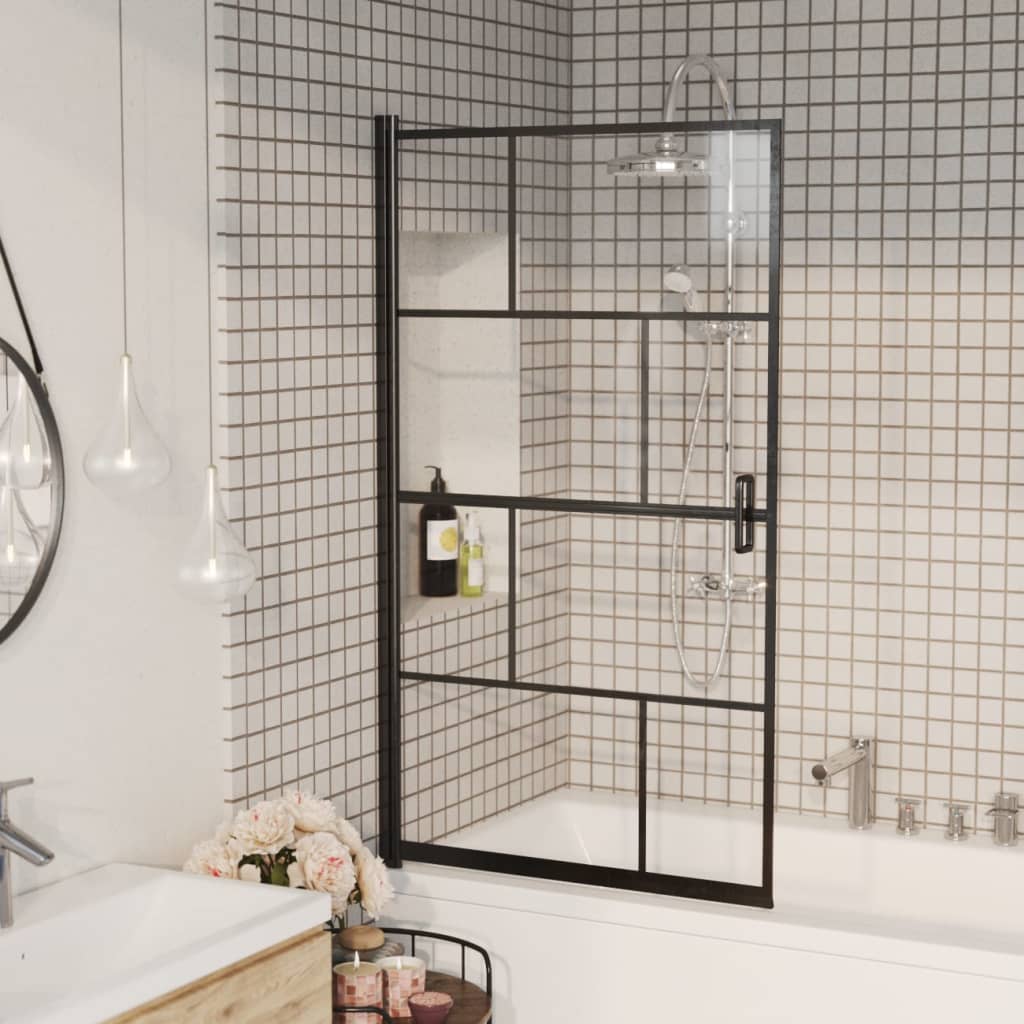 vidaXL Shower Enclosure Shower Cabin Wall Screen for Home Bathroom ESG Black