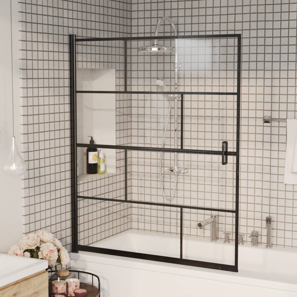 vidaXL Shower Enclosure Shower Cabin Wall Screen for Home Bathroom ESG Black