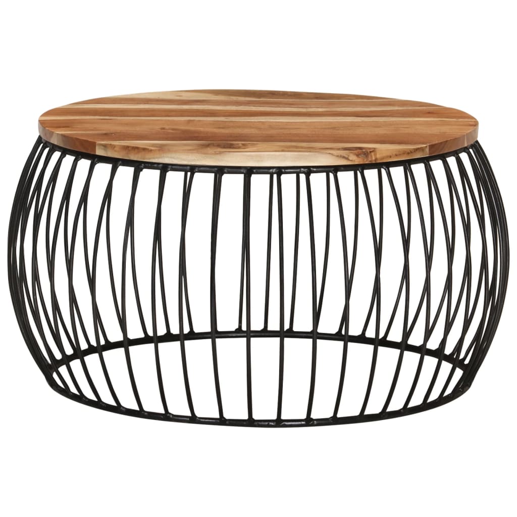 vidaXL Coffee Table Ø26.8" Solid Acacia Wood