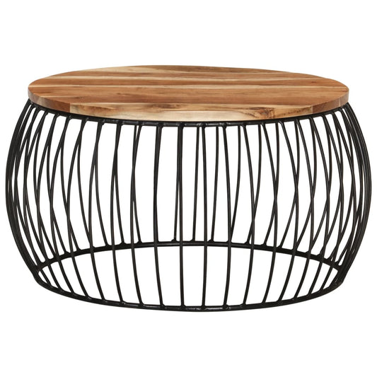 vidaXL Coffee Table Ø26.8" Solid Acacia Wood
