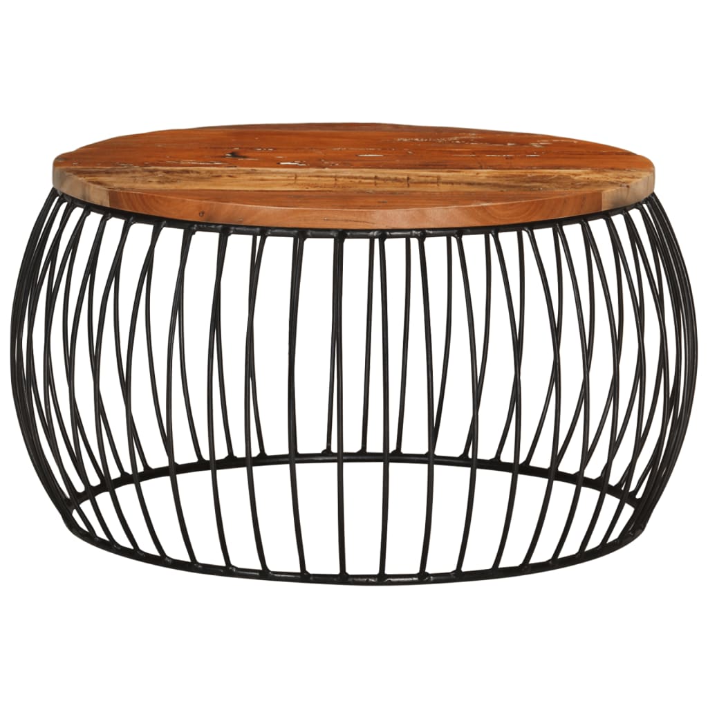vidaXL Coffee Table Ø26.8" Solid Reclaimed Wood