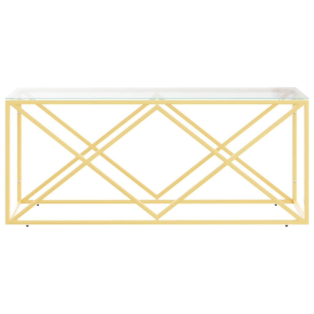 vidaXL Coffee Table 43.3"x17.7"x17.7" Stainless Steel and Glass