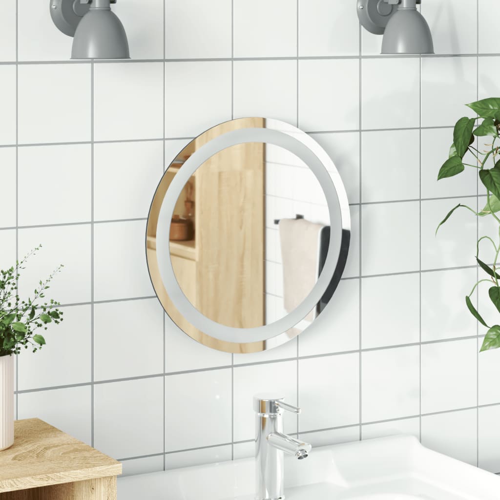 vidaXL LED Bathroom Mirror Wall Mounted Vanity Mirror for Home Bathroom Round