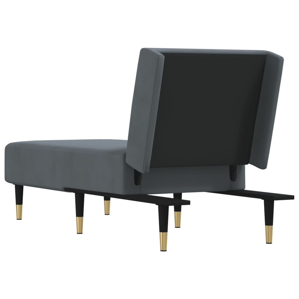 vidaXL Chaise Longue Black Velvet