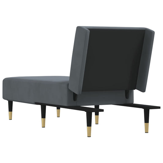 vidaXL Chaise Longue Black Velvet