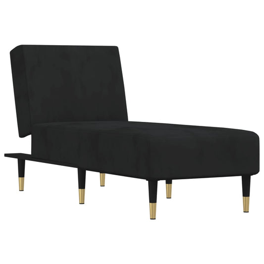 vidaXL Chaise Longue Black Velvet