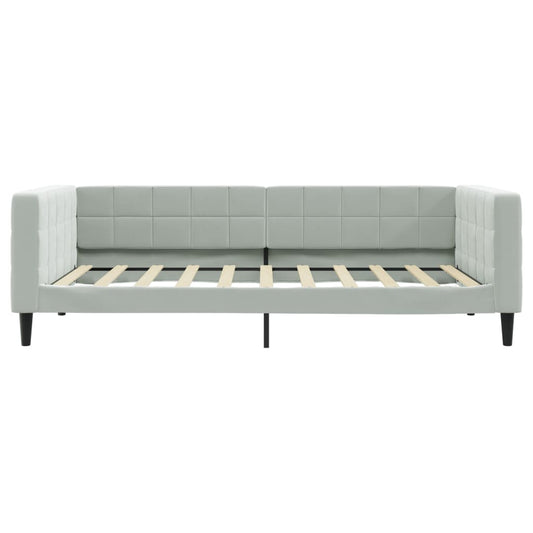 vidaXL Day Bed Light Gray 39.4"x74.8" Twin Velvet