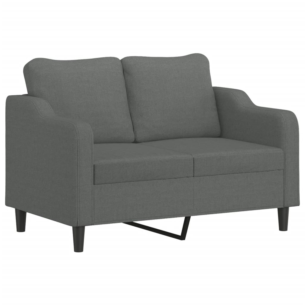 vidaXL 2 Piece Sofa Set with Pillows Dark Gray Fabric