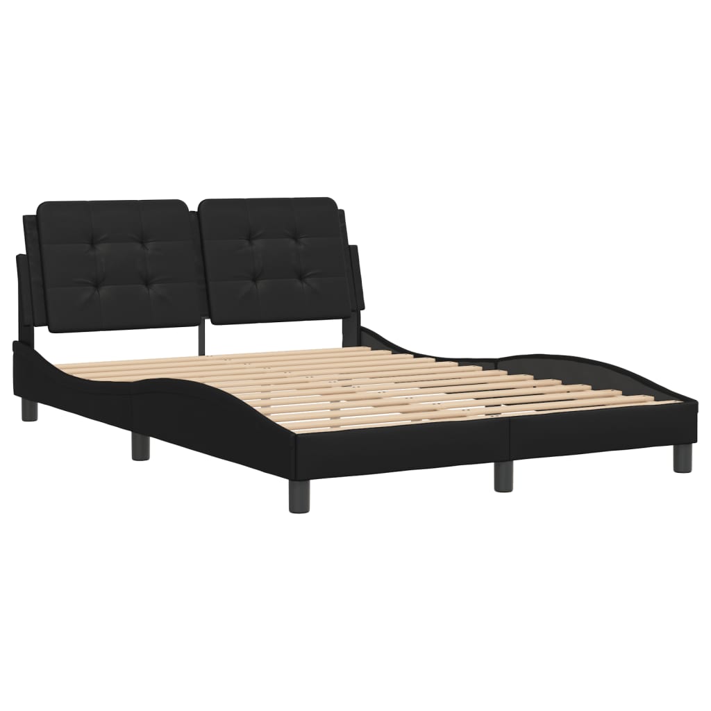 vidaXL Bed Frame with Headboard Base Mattress Foundation Furniture Faux Leather
