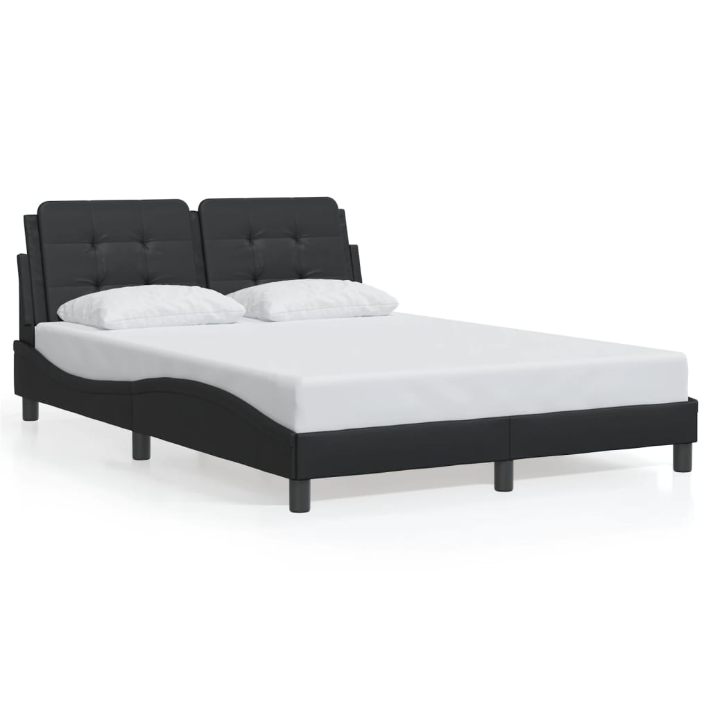 vidaXL Bed Frame with Headboard Base Mattress Foundation Furniture Faux Leather