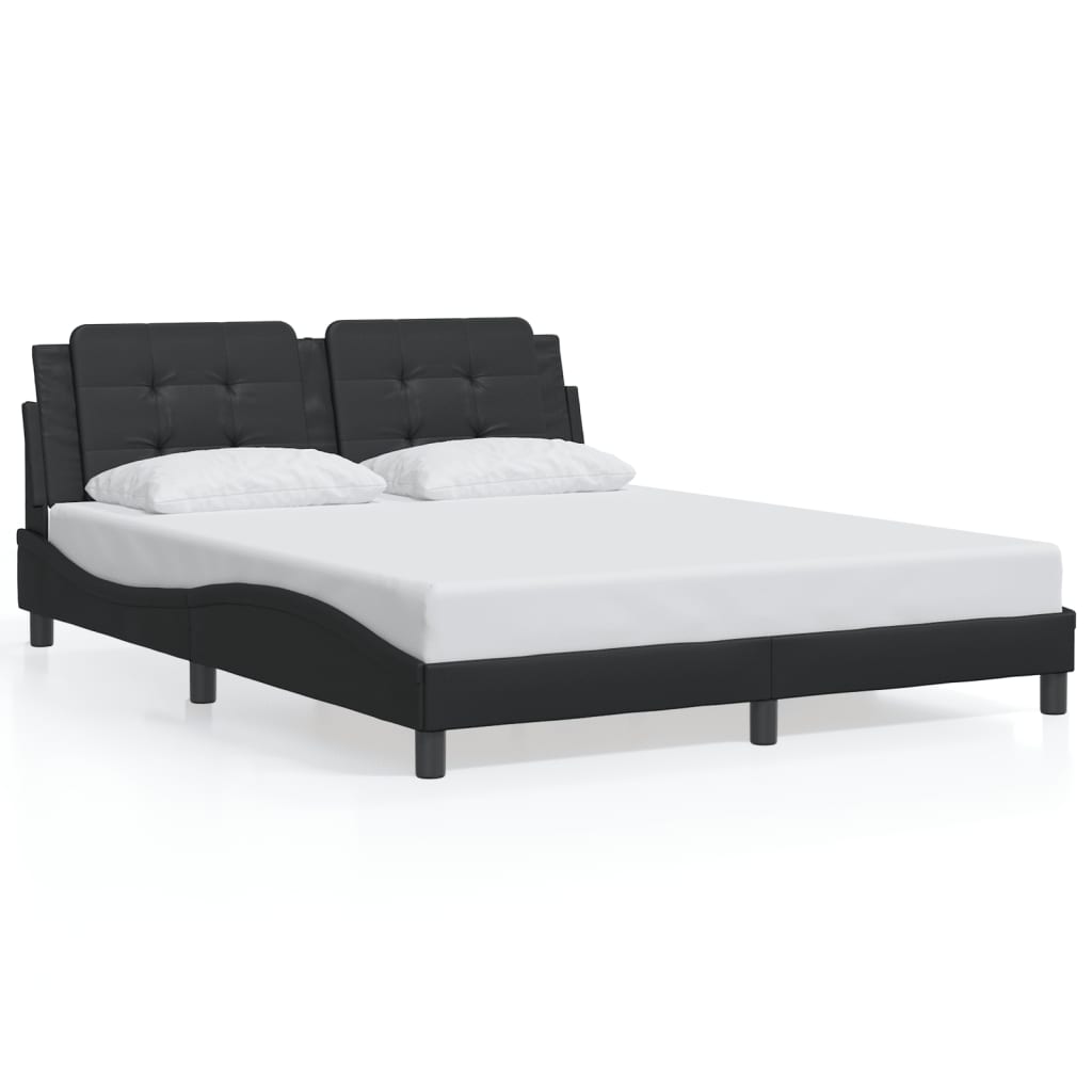 vidaXL Bed Frame with Headboard Base Mattress Foundation Furniture Faux Leather
