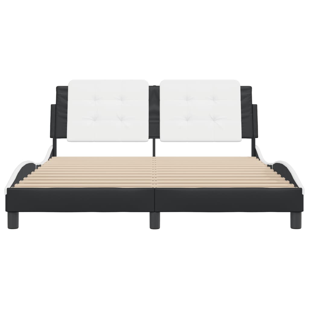 vidaXL Bed Frame with Headboard Base Mattress Foundation Furniture Faux Leather