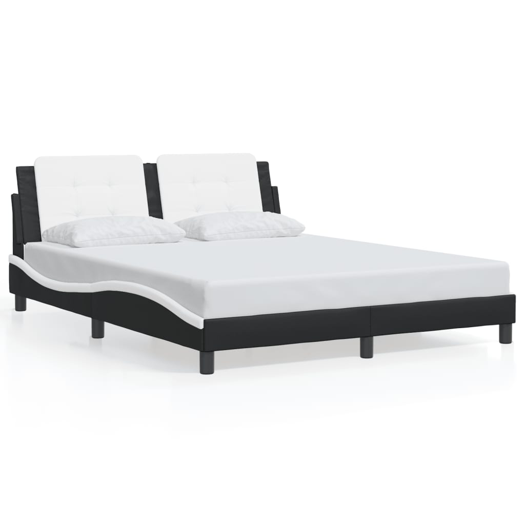 vidaXL Bed Frame with Headboard Base Mattress Foundation Furniture Faux Leather