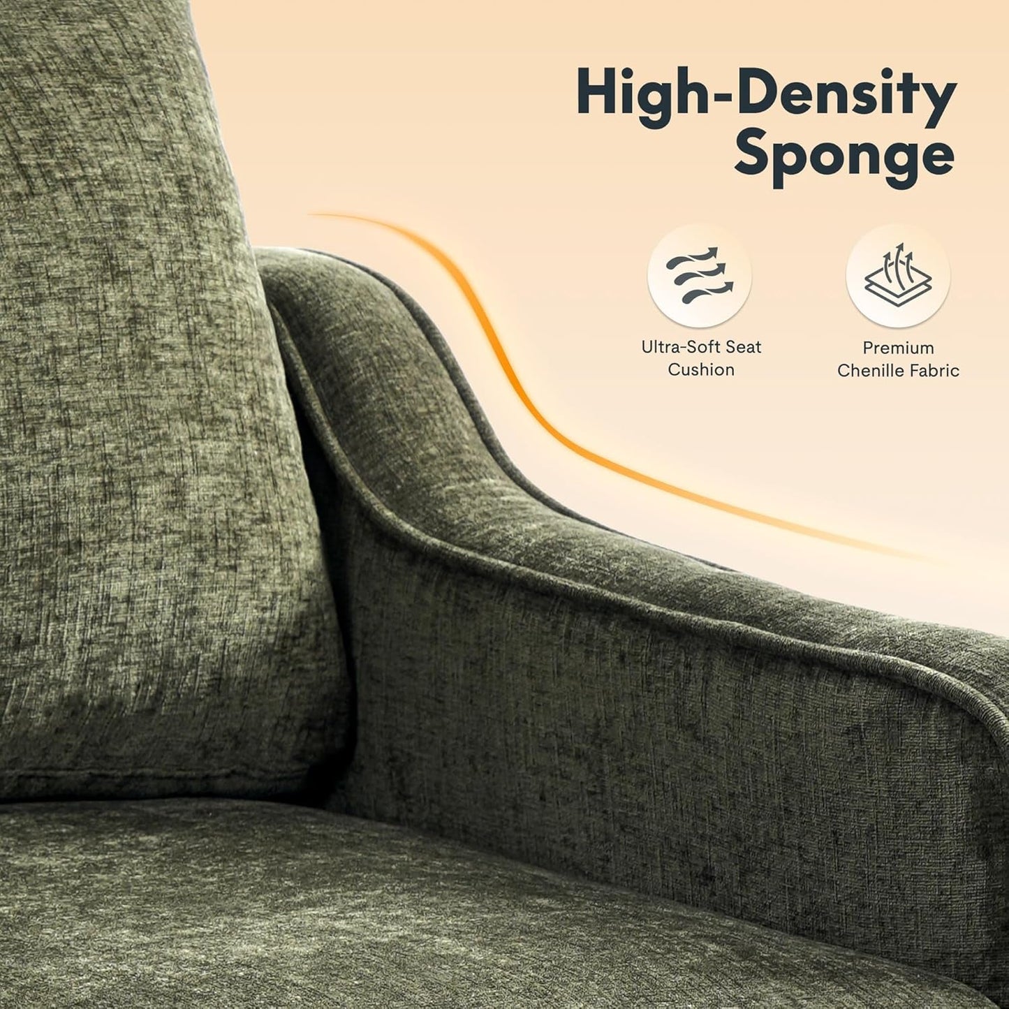 Compact Chenille Accent Chairs With Removable Covers
