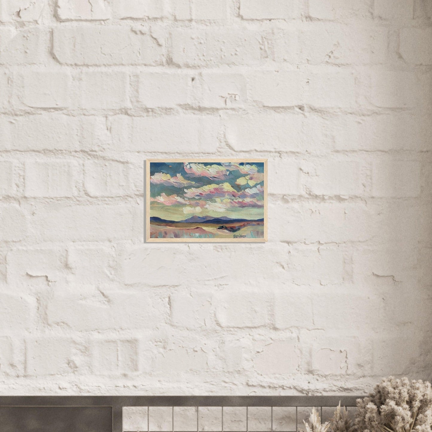 'Rio Chama' Southwestern Landscape I 12x16 inch Wooden Framed Art Print I Original Artwork by American Artist Barbara Cleary I F71