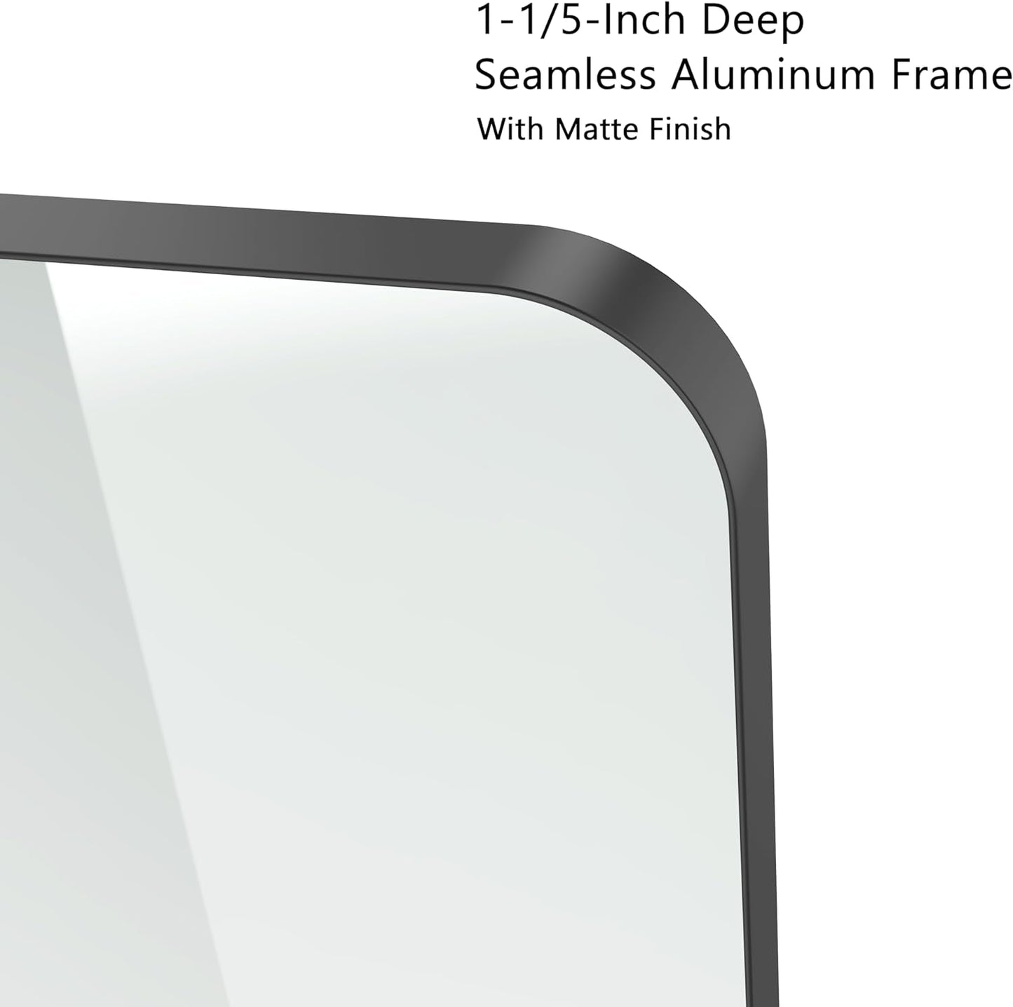 Black 18x26 Inch Bathroom Mirror Over Vanity Wall Mount