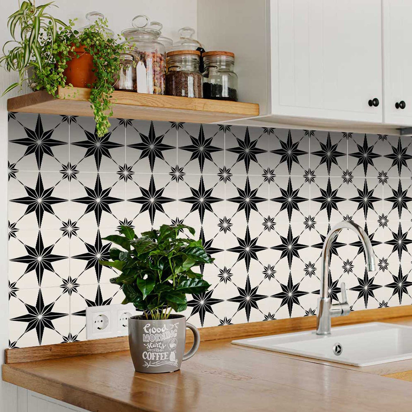 Star shape tile stickers for home design pattern backsplash Model - B57