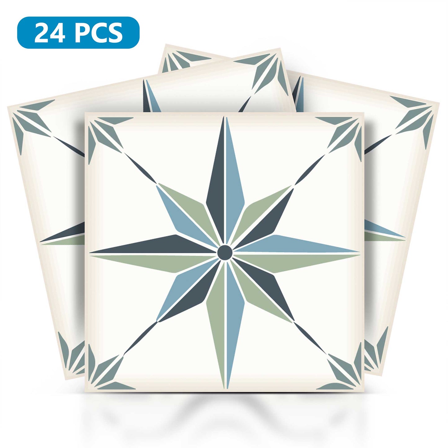 Renter friendly backsplash Tile Stickers star shaped kitchen tiles Model - B62