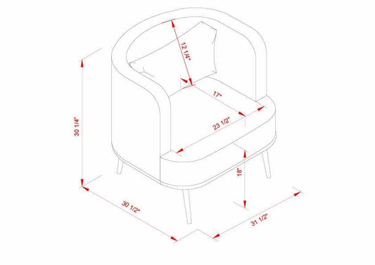 Courtisols Modern Curved Gray Accent Chair