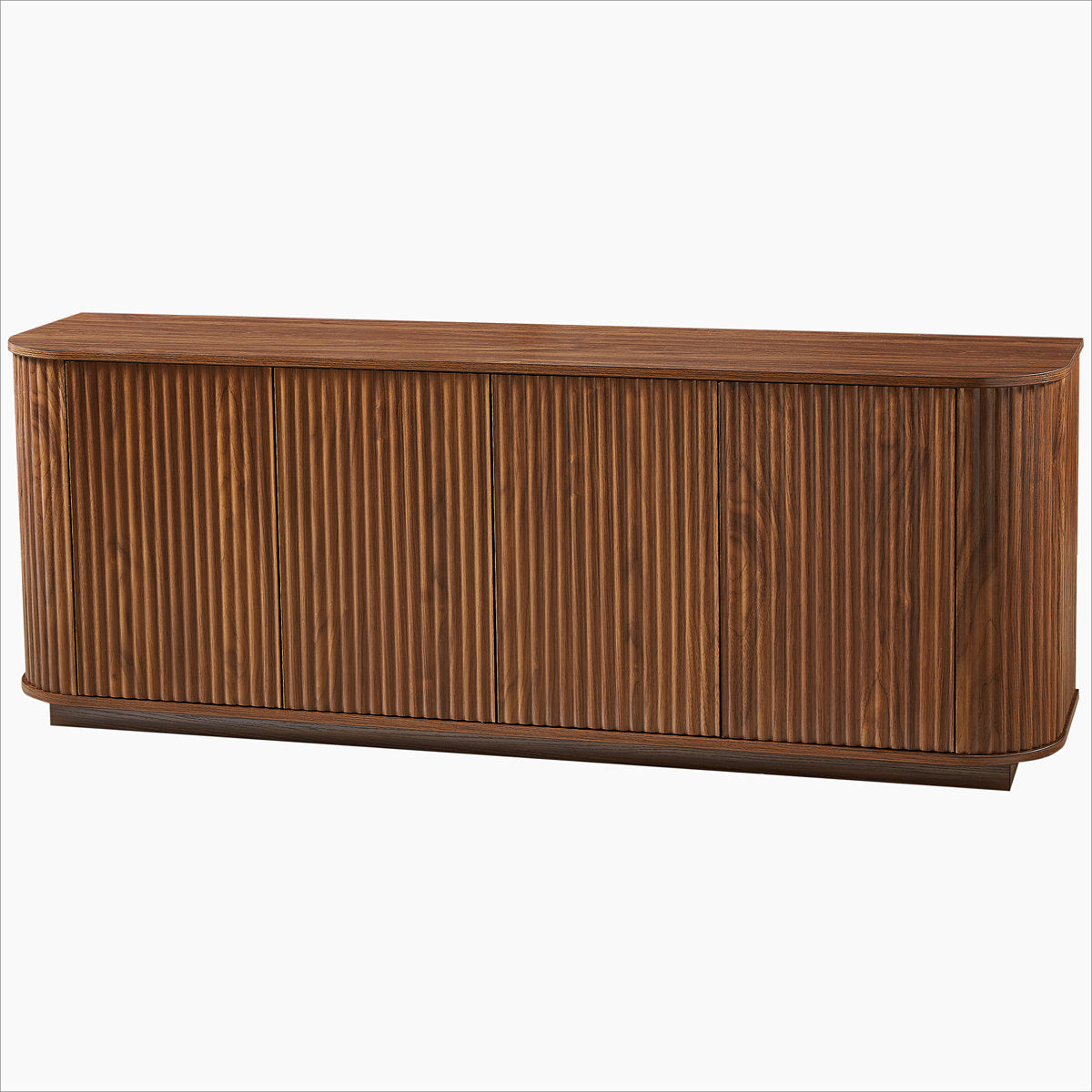 64 Inch Walnut Contemporary Buffet Sideboard Cabinet