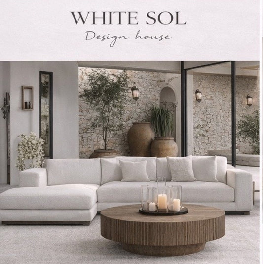 Modern L Shaped Beige Cloud Sofa With Convertible Ottoman