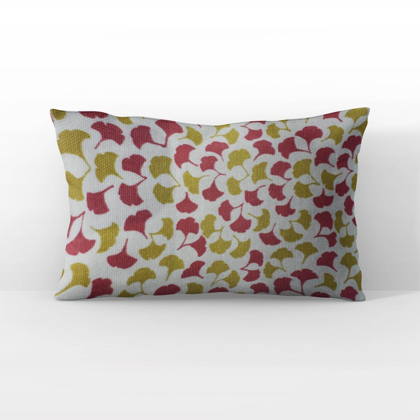 Plutus Red Mustard Beige Autumn Blossom Floral Luxury Throw Pillow