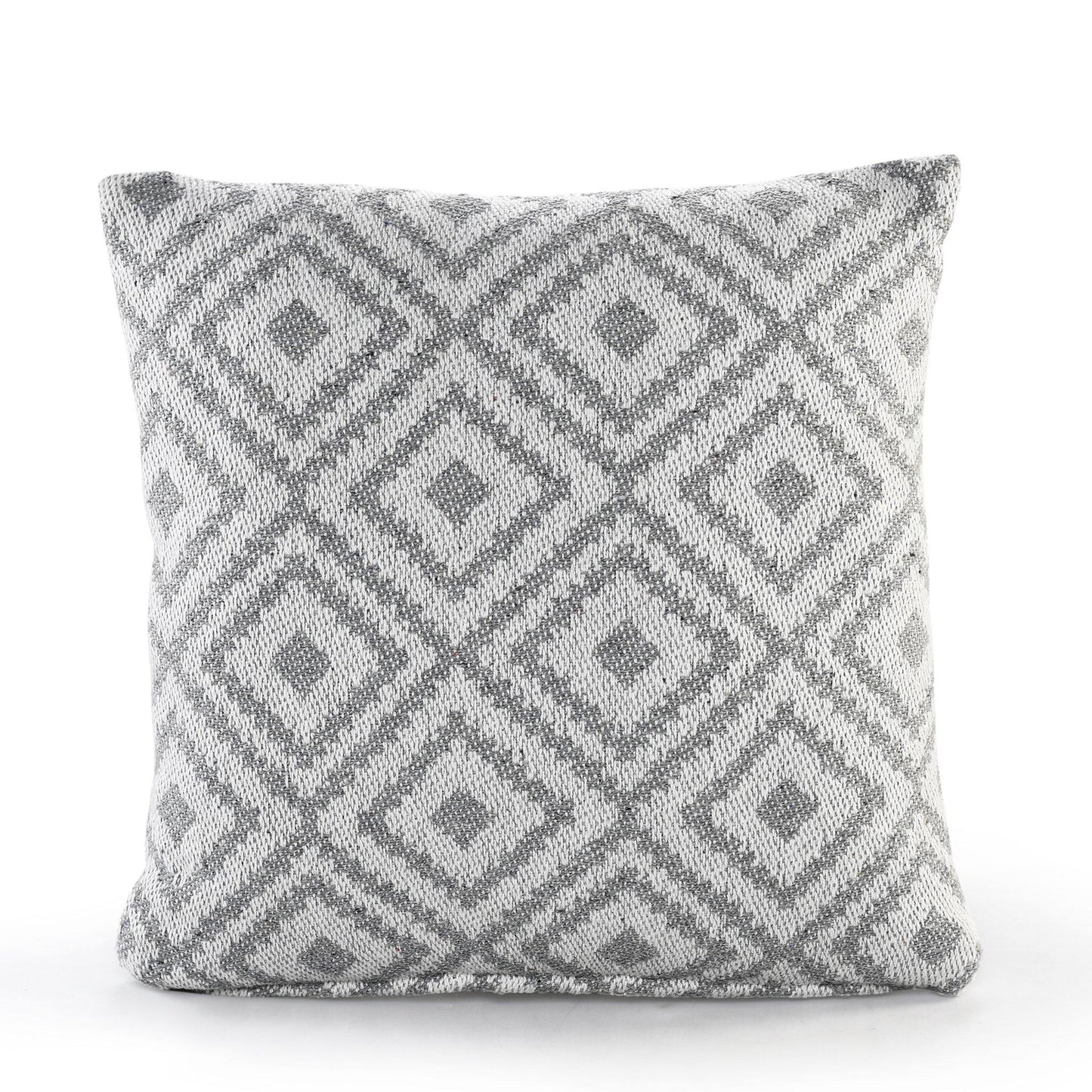 Grey Linen Cushion Cover | 45x45cm | Geometric Pattern | Modern Home Decor