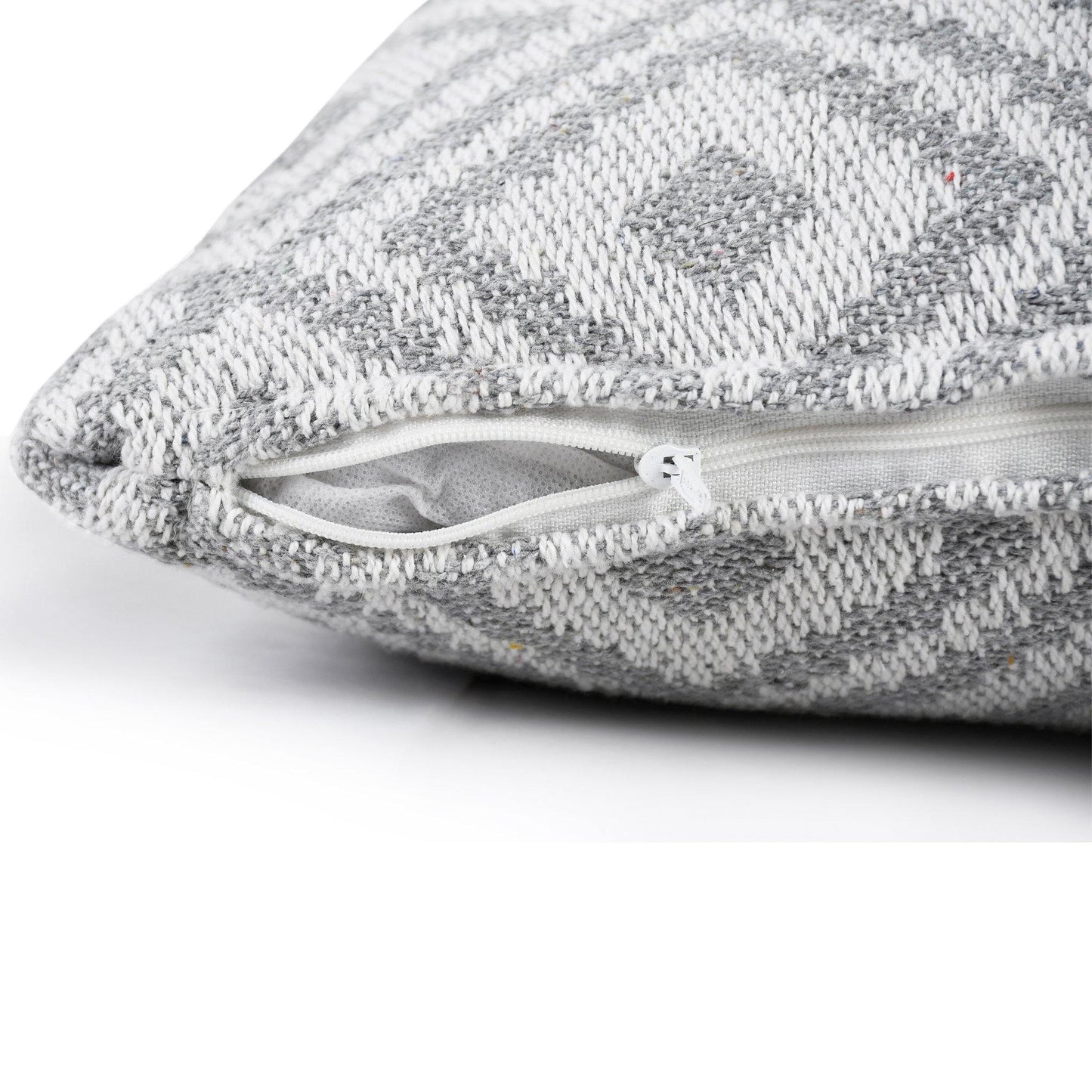 Grey Linen Cushion Cover | 45x45cm | Geometric Pattern | Modern Home Decor