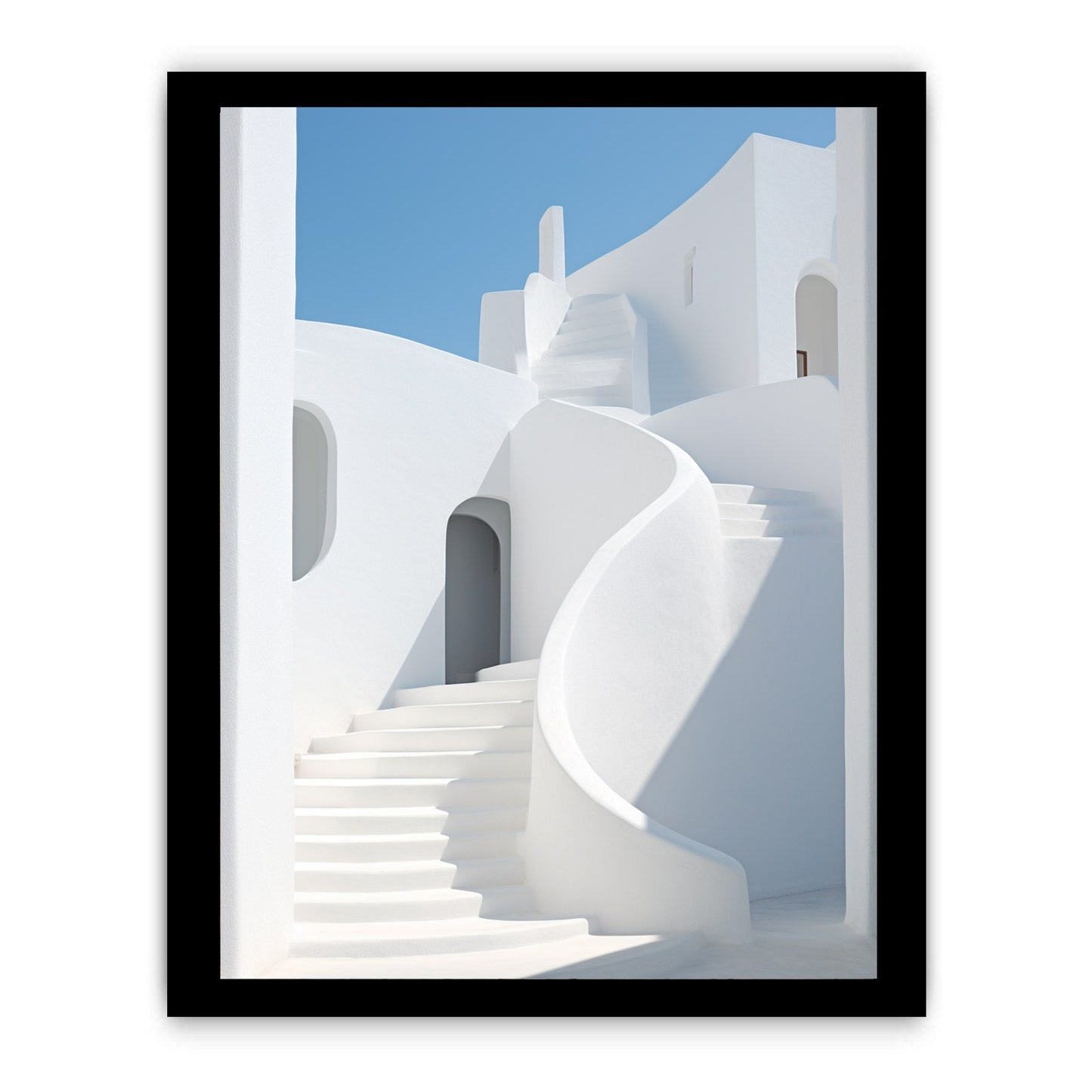 White Stairs Art Canvas Art Print