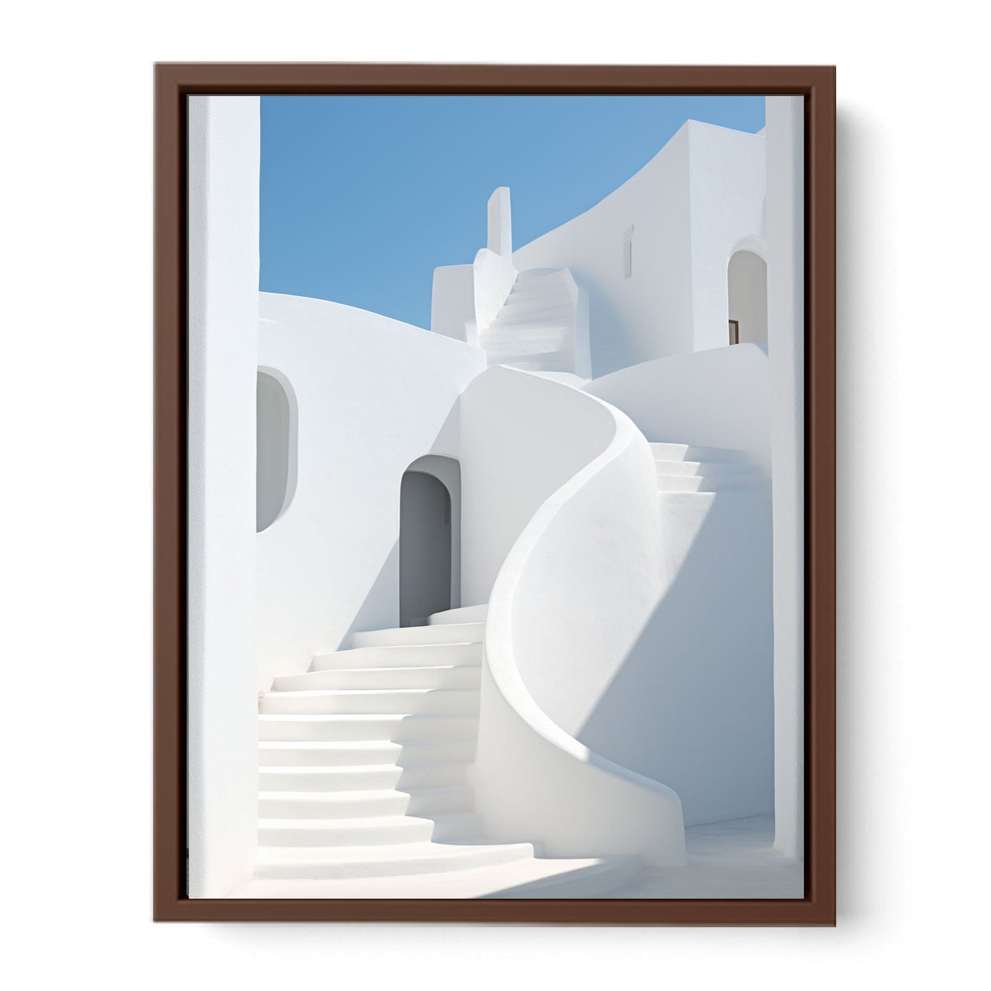 White Stairs Art Canvas Art Print