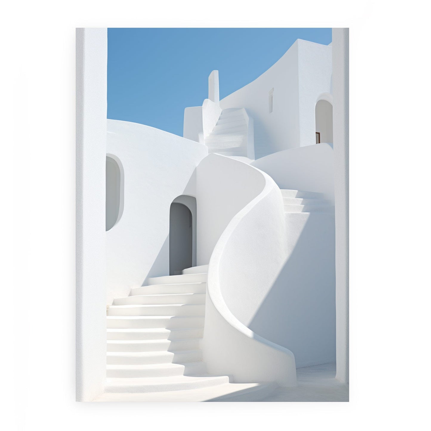 White Stairs Art Canvas Art Print