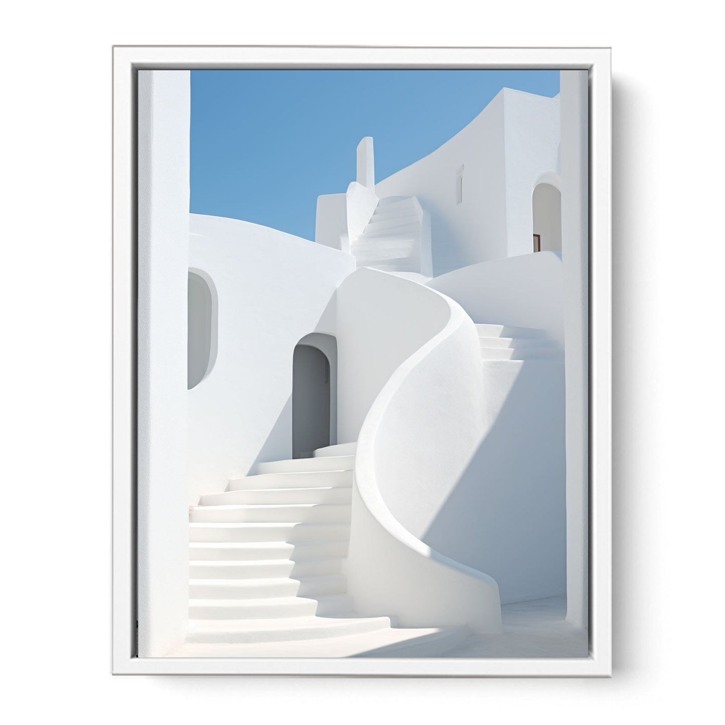 White Stairs Art Canvas Art Print