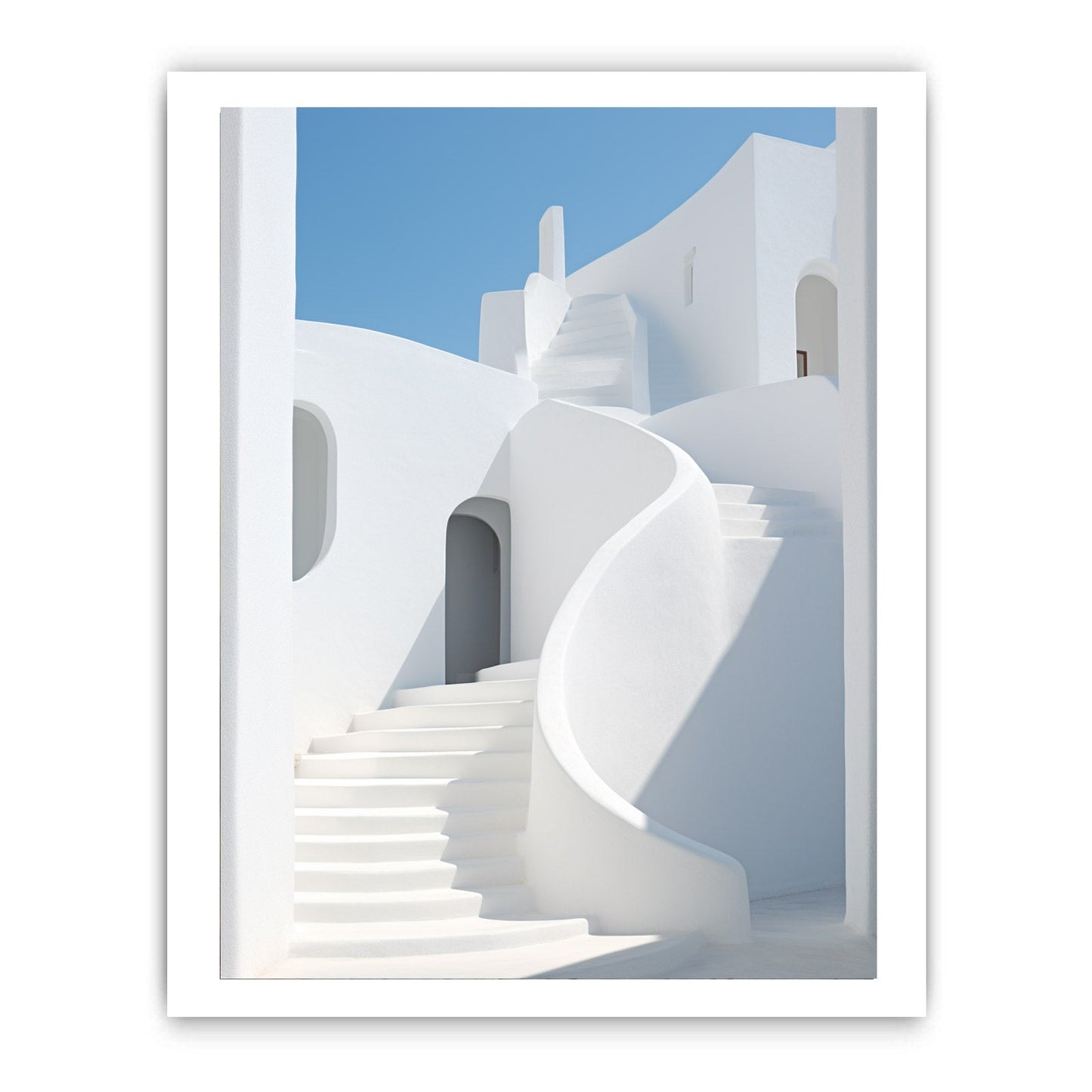 White Stairs Art Canvas Art Print