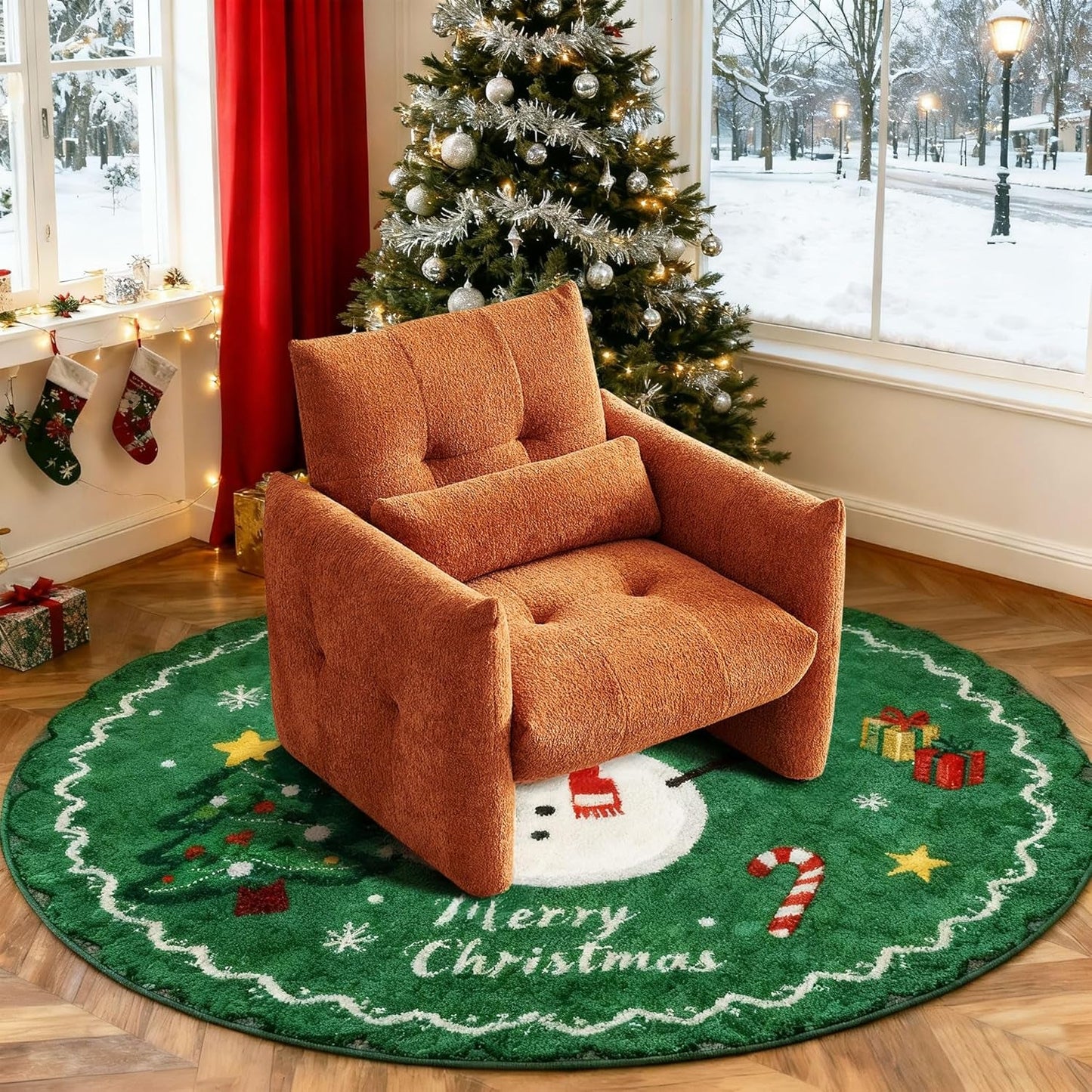 Taupe Sherpa Upholstered Accent Arm Chair Luxurious