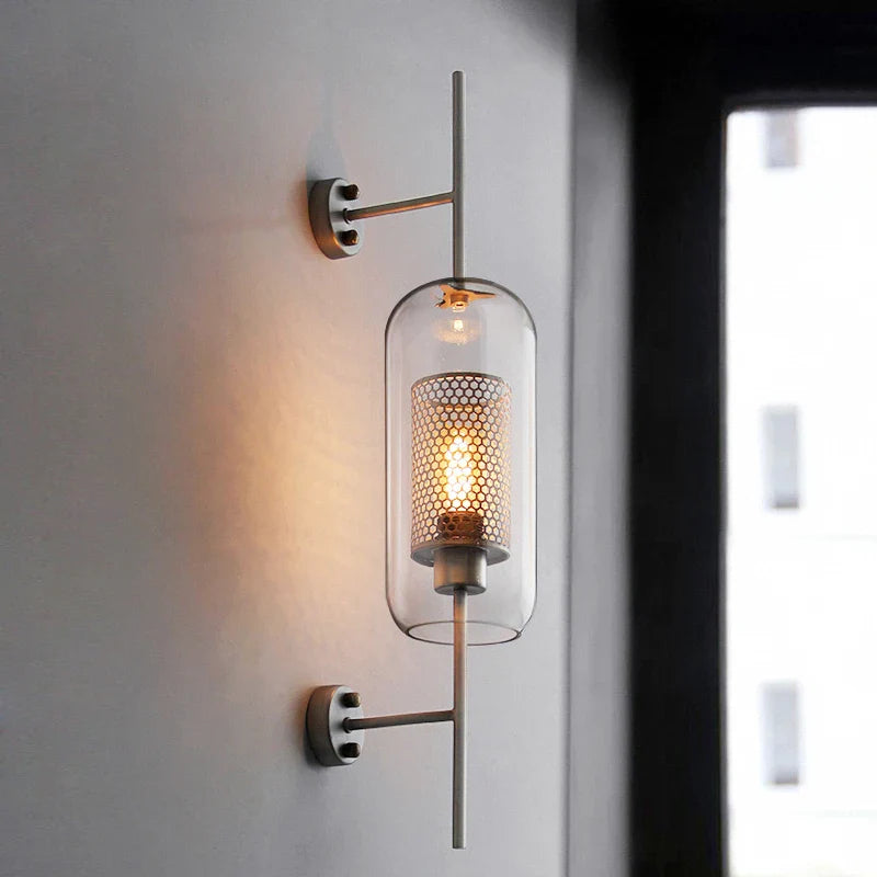 Retro Industrial Luxuries Glass Ball Wall Lamp Sconce with Bronze