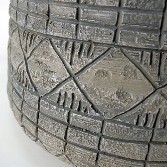 Large Planters Plant Pots Large Grey Gliese Embossed Planter 22cm x 37cm Botanik