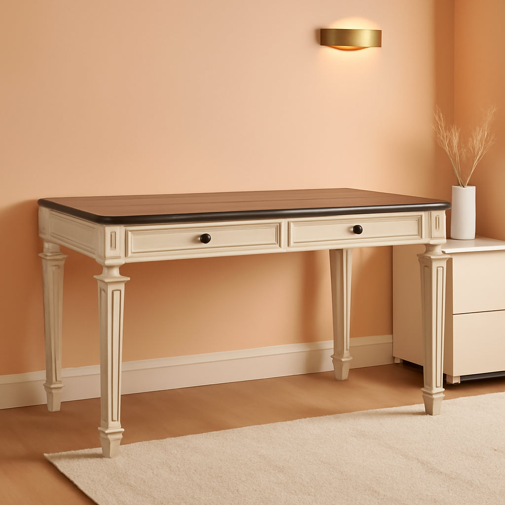 Realyn French Country 60 Inch Lift Top Desk USB Charging