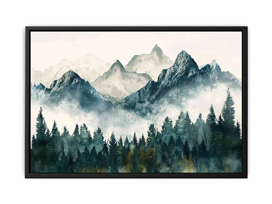 Foggy Mountian Valley  Canvas Art Print