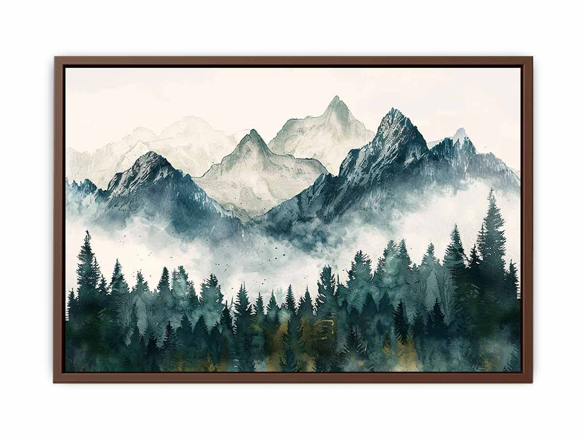 Foggy Mountian Valley  Canvas Art Print