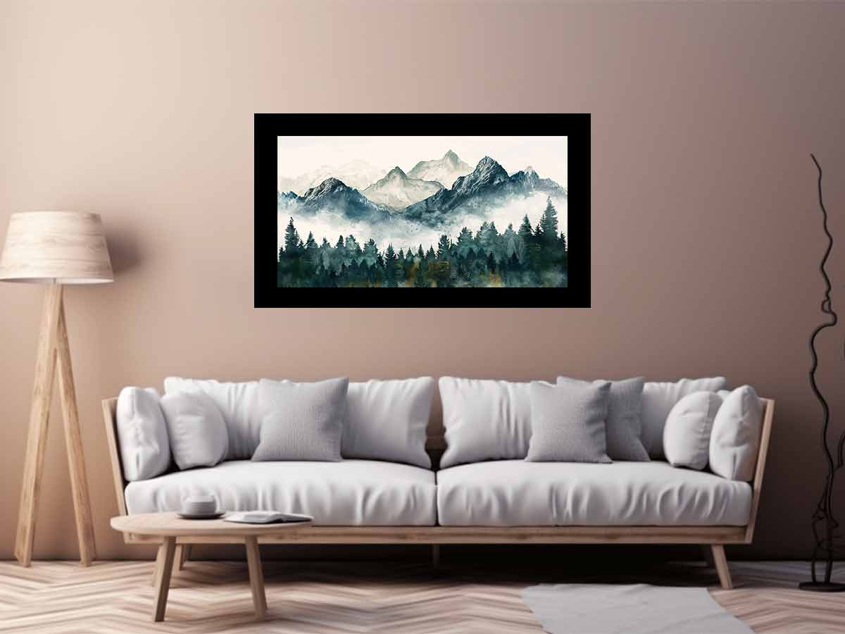 Foggy Mountian Valley  Canvas Art Print