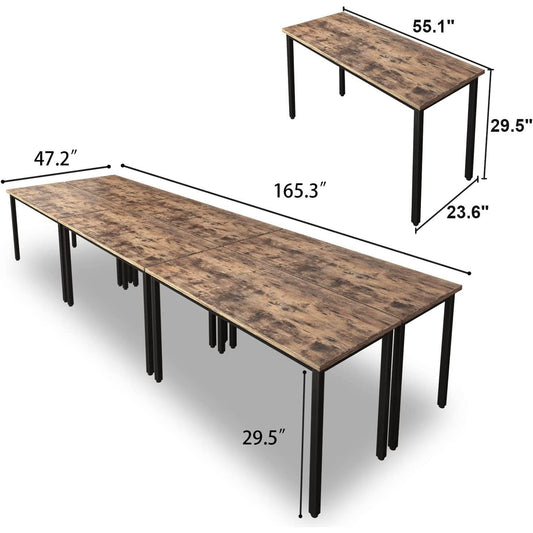 Rustic Vintage Brown Conference Table For 16 Seats
