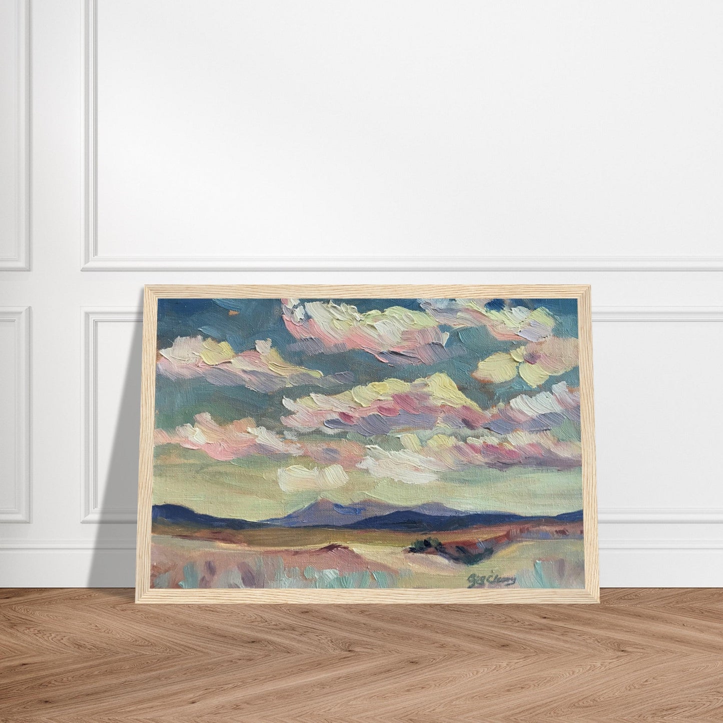 'Rio Chama' Southwestern Landscape I 12x16 inch Wooden Framed Art Print I Original Artwork by American Artist Barbara Cleary I F71