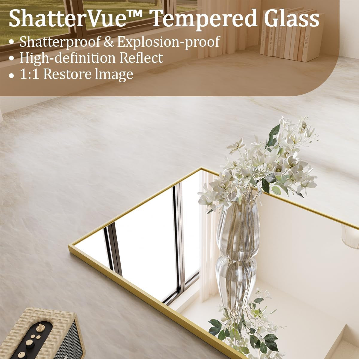 65 Inch Floor Mirror With Gold Frame
