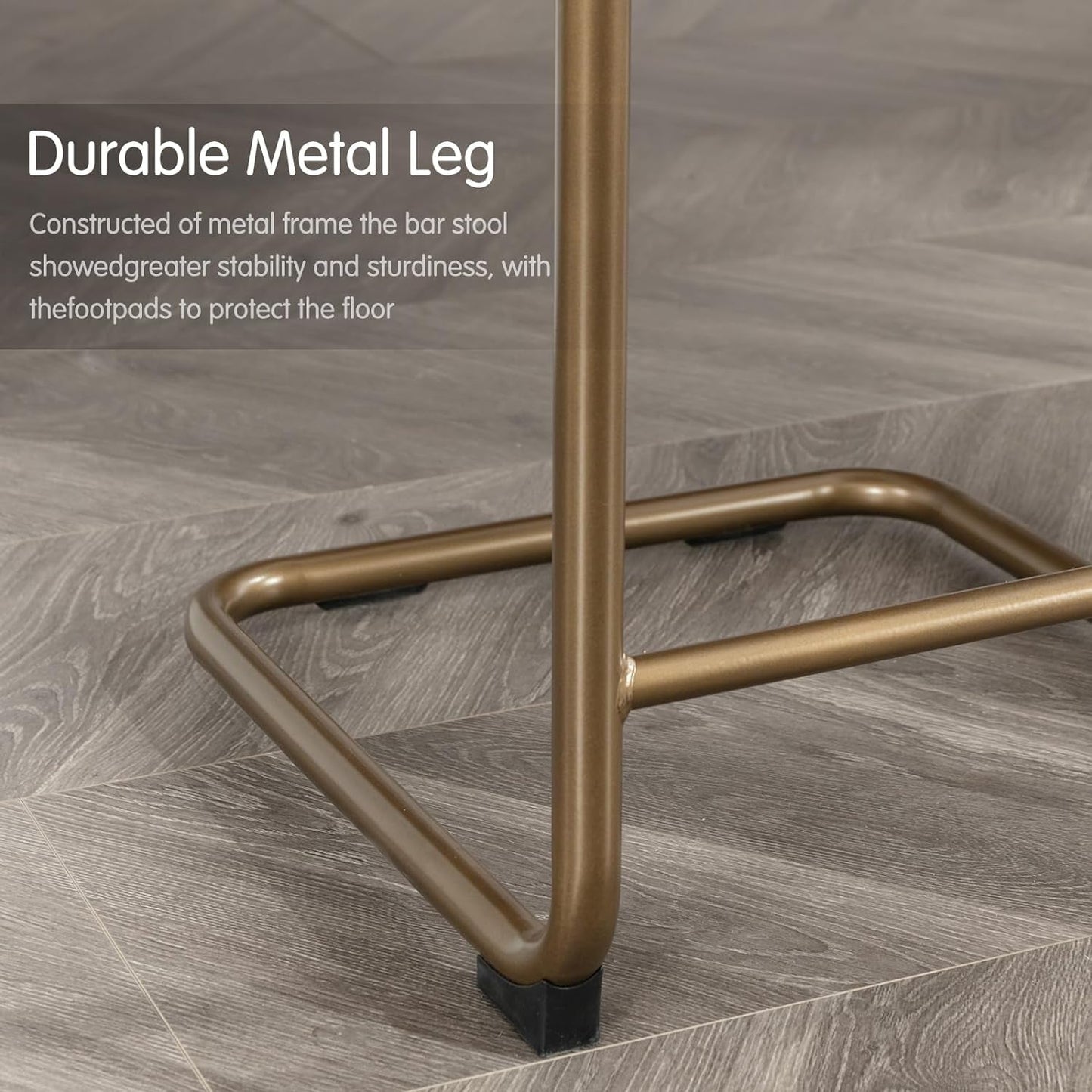 24 Inch Counter Height Velvet Bar Stools With Back Set of 3