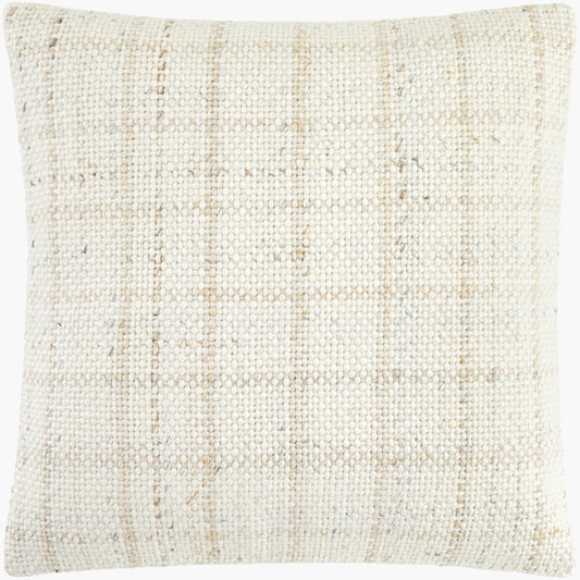 Bright Light Gray Modern Accent Pillow with cotton details for sofa bed or accent chair