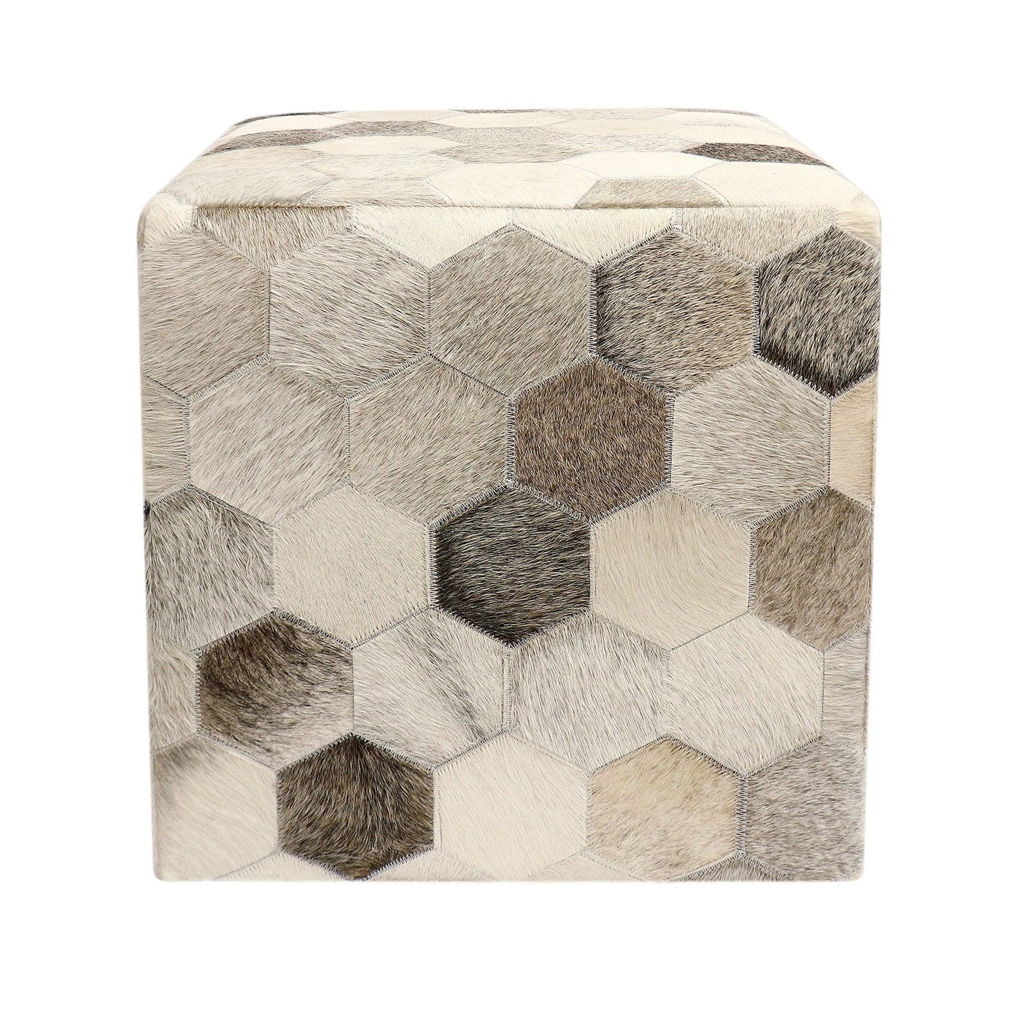 Canvello Galaxy Cowhide Pouf Ottoman