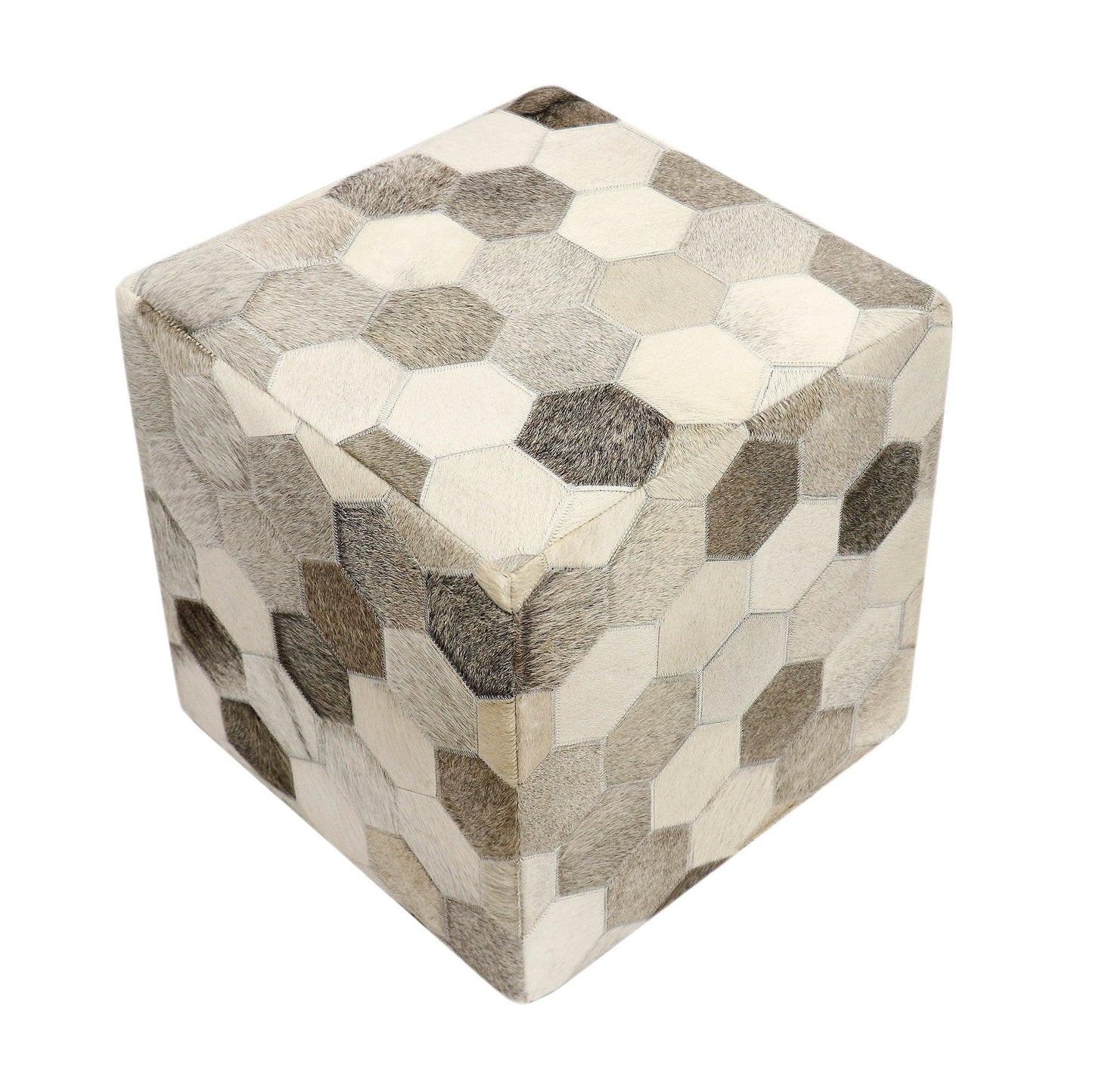 Canvello Galaxy Cowhide Pouf Ottoman