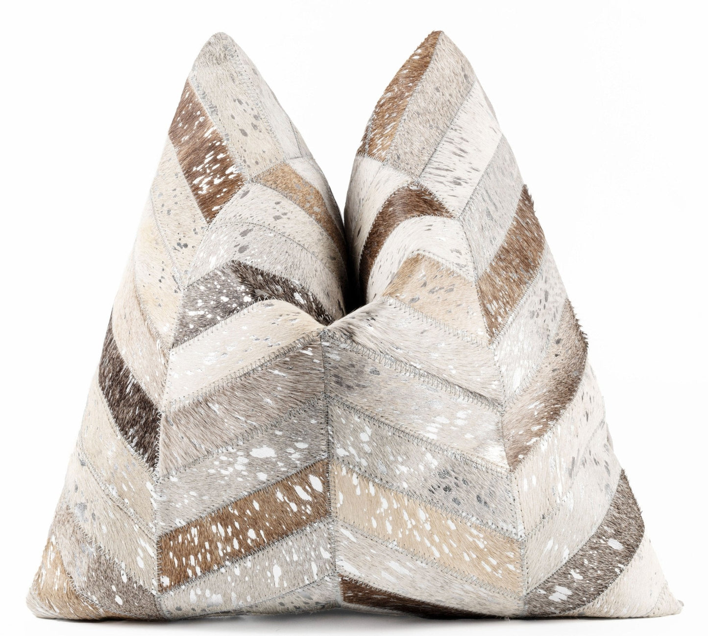 Canvello Genuine Cowhide Leather Decorative Throw Pillows - Handmade Patchwork Boho Accent Pillows For Sofa, Couch, Bed, Chair - Western Southwestern Farmhouse Pillow Covers With Feather Down Insert Included