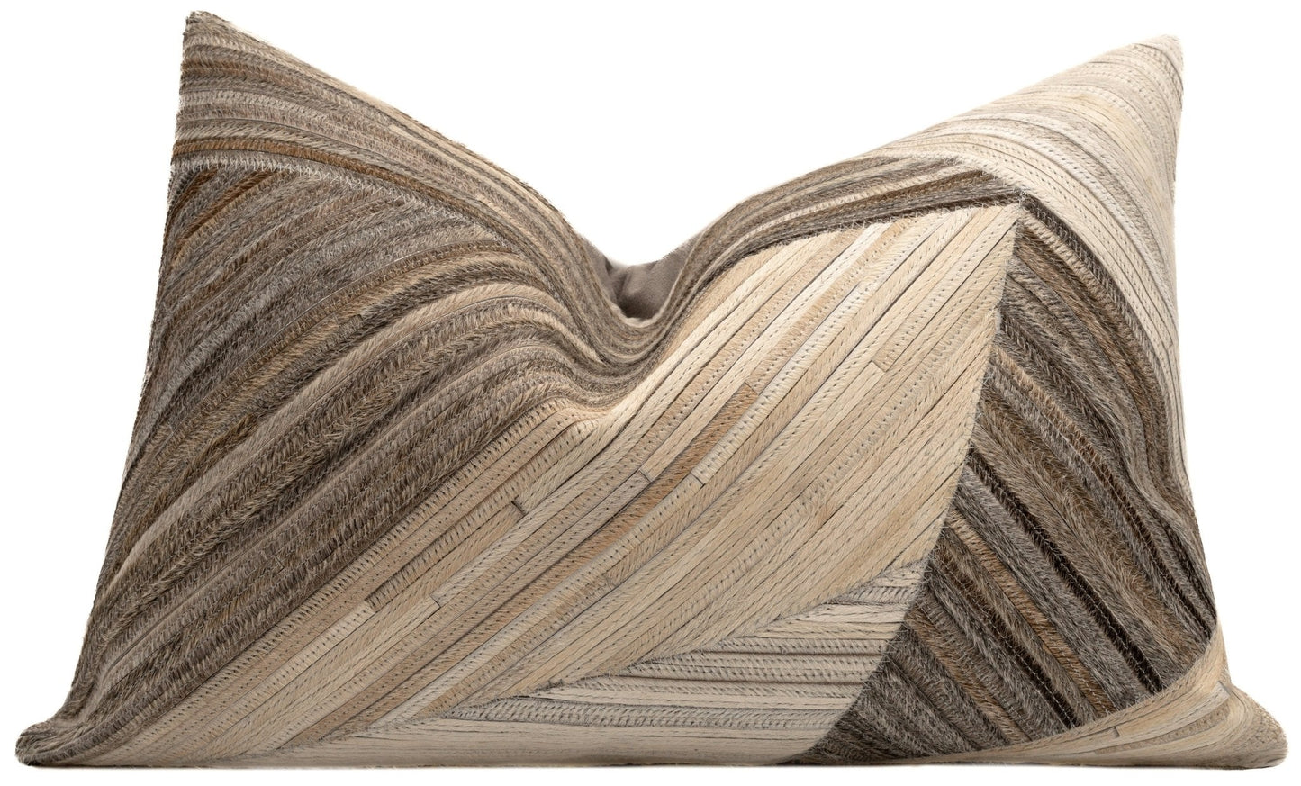 Canvello Genuine Cowhide Leather Decorative Throw Pillows - Handmade Patchwork Boho Accent Pillows For Sofa, Couch, Bed, Chair - Western Southwestern Farmhouse Pillow Covers With Feather Down Insert Included)