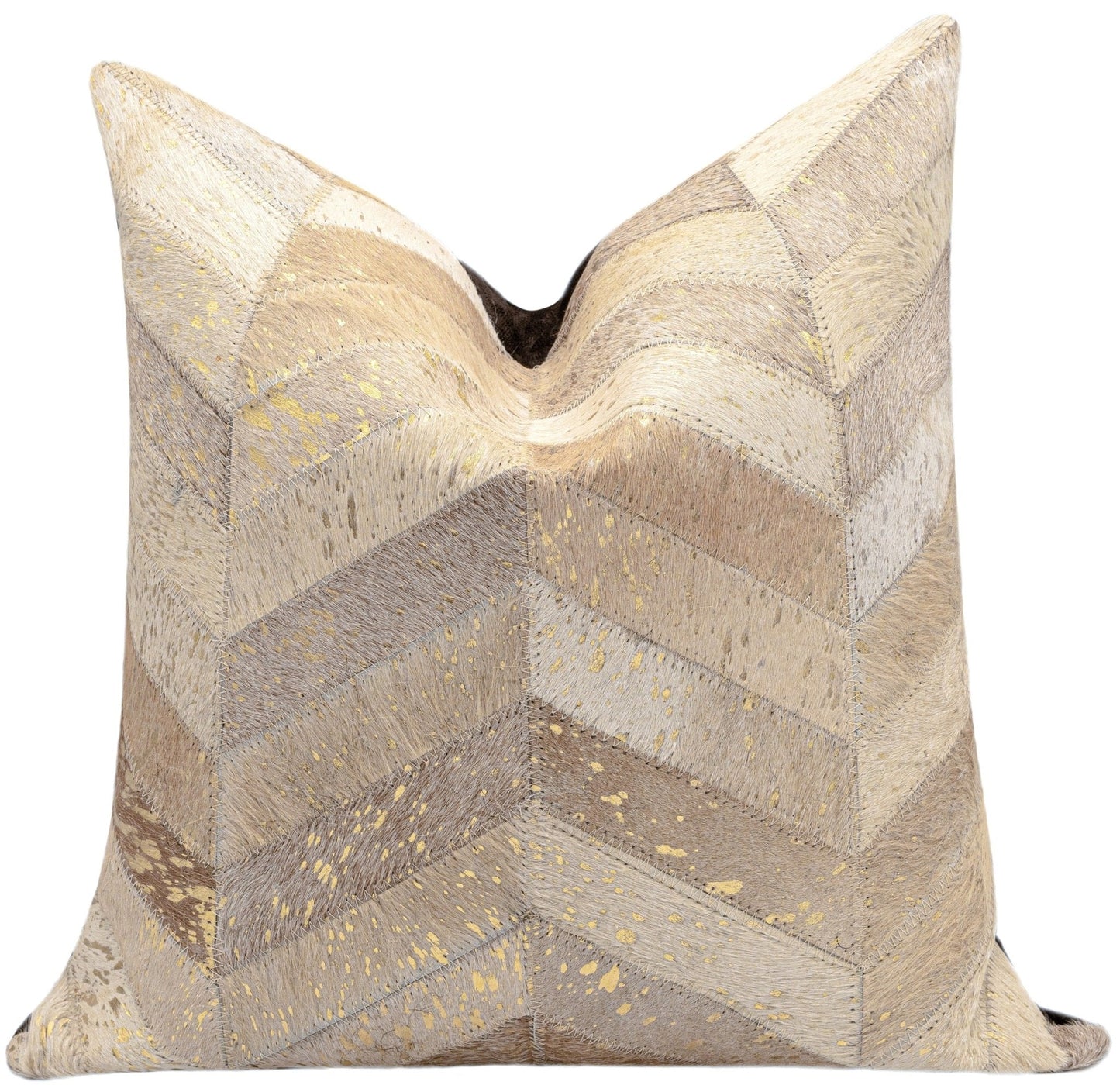 Canvello Genuine Cowhide Leather Decorative Throw Pillows - Handmade Patchwork Boho Accent Pillows For Sofa, Couch, Bed, Chair - Western Southwestern Farmhouse Pillow Covers With Feather Down Insert Included)